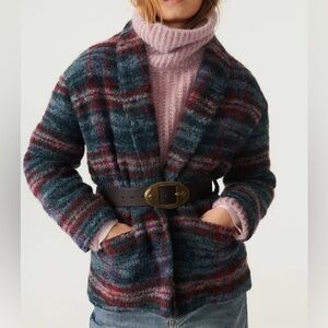 Ba&sh Jacket Plaid Wool Vic Blue 2
